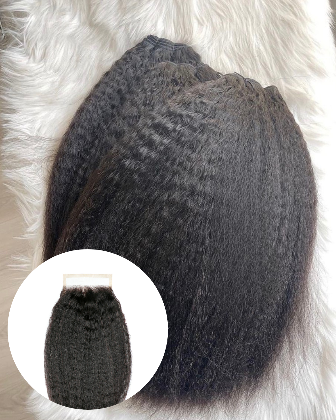 Kinky Straight Bundle Deal w/ HD Lace Closure (MTO)